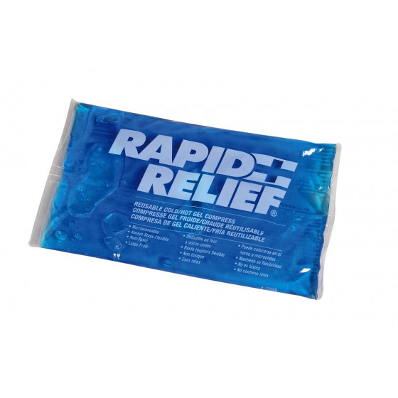 Compresa de gel frío RAPID RELIEF. Dimensiones: 13 cm x 22 cm