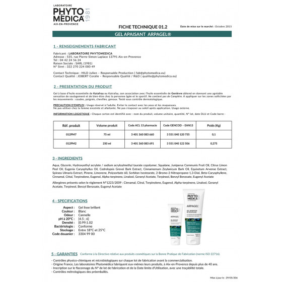 Arpagel 250 ml – Gel calmante articular -  PhytoMédica